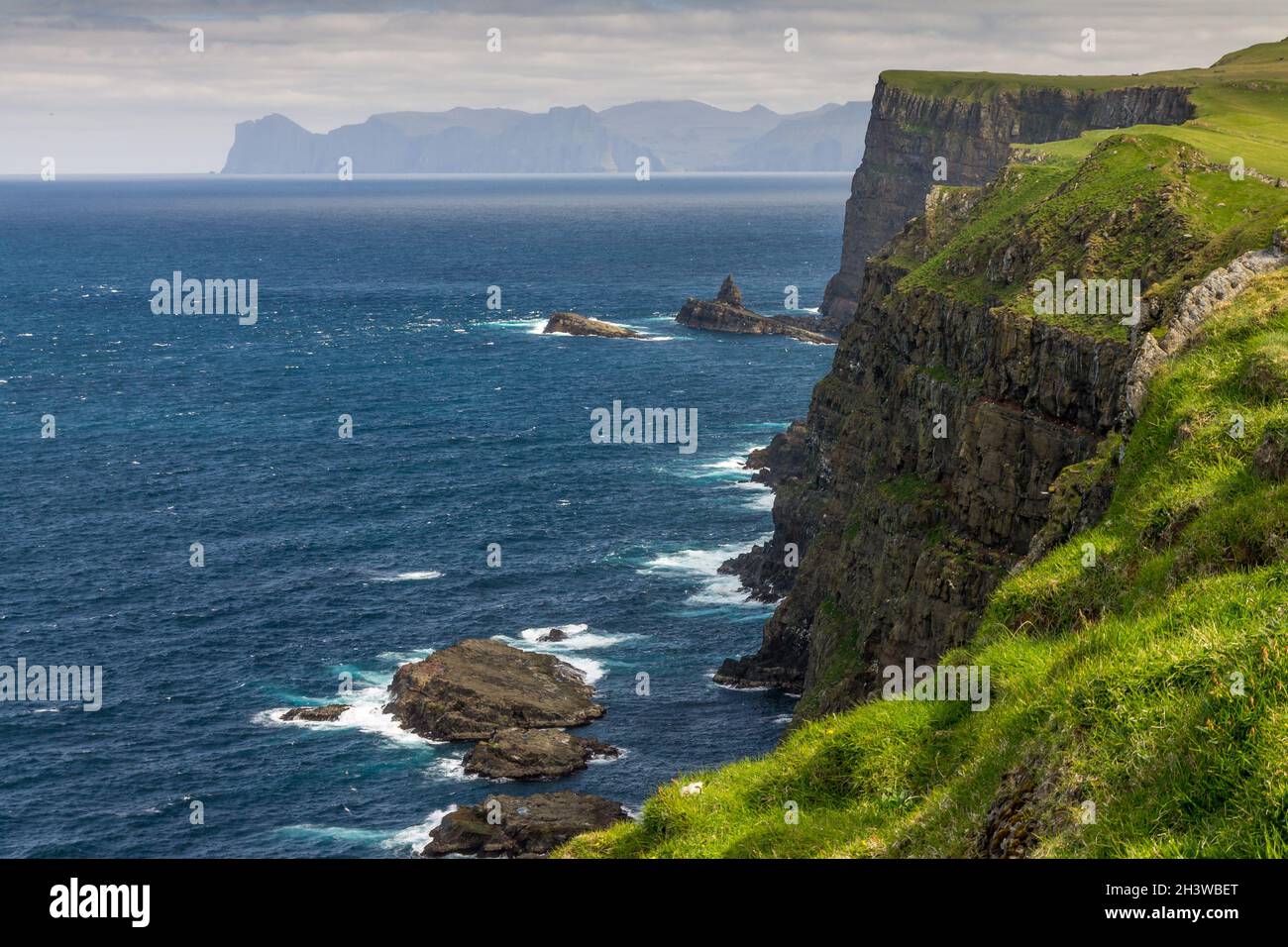 Cliff of the Mykines island Stock Photo