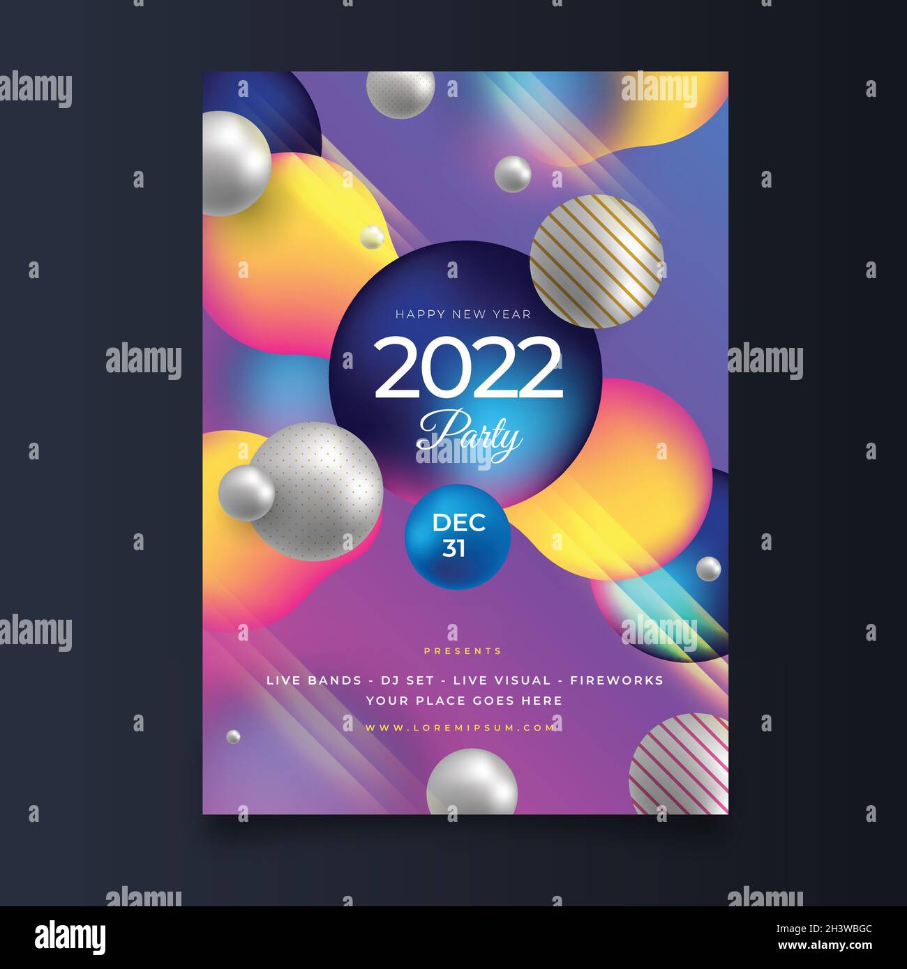 abstract new year 2022 party flyer template vector design illustration ...