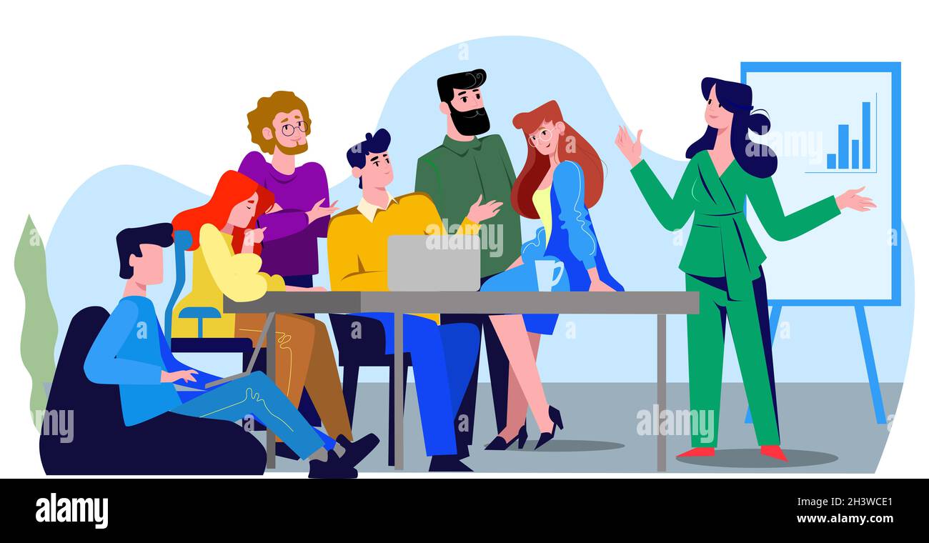 Business teamwork in a friendly team - Vector Stock Photo