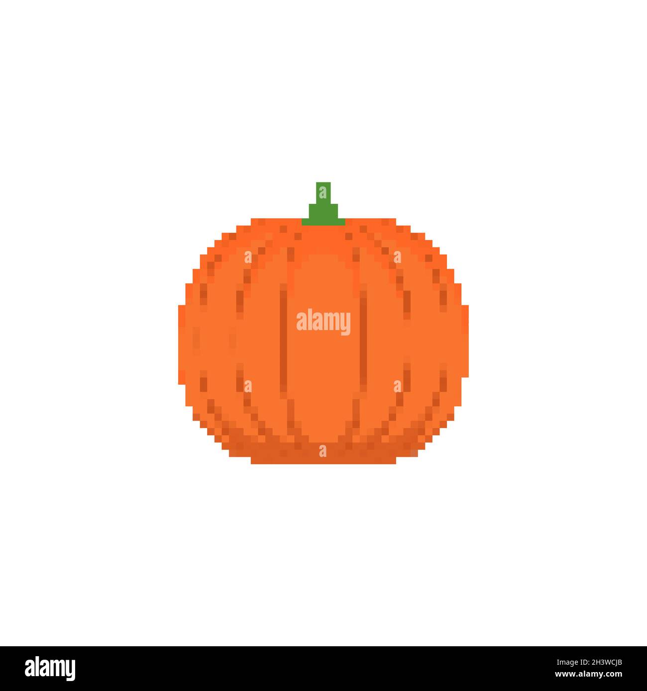 Pumpkin pixel art. pixelated Vegetable. 8 bit vector illustration Stock Vector