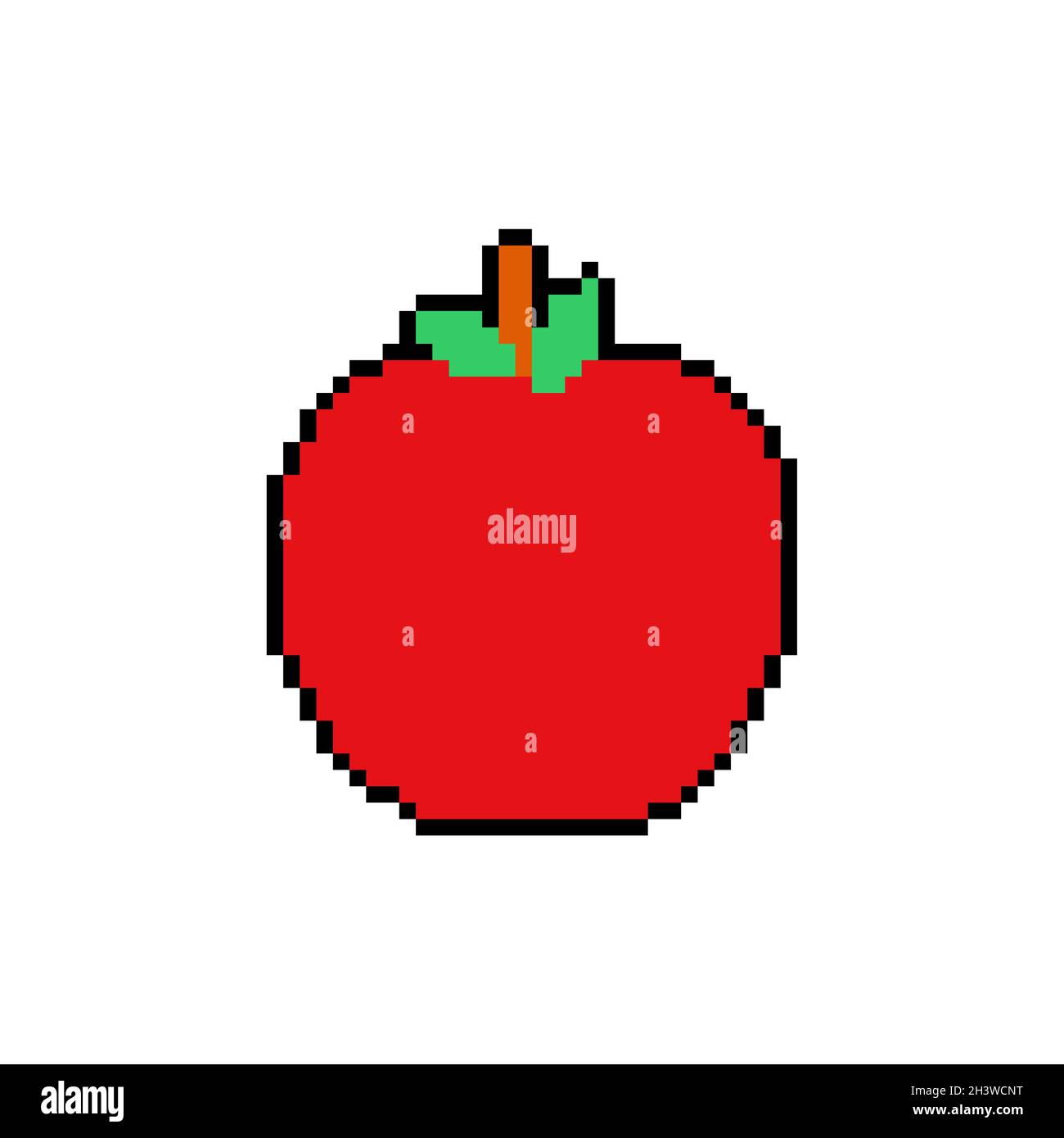 Apple pixel art. pixelated Fruit. 8 bit vector illustration Stock ...