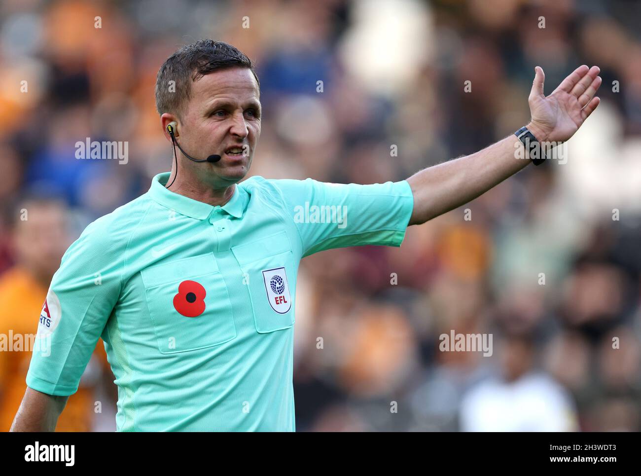 Referee David b during the Sky Bet Championship match at MKM Stadium