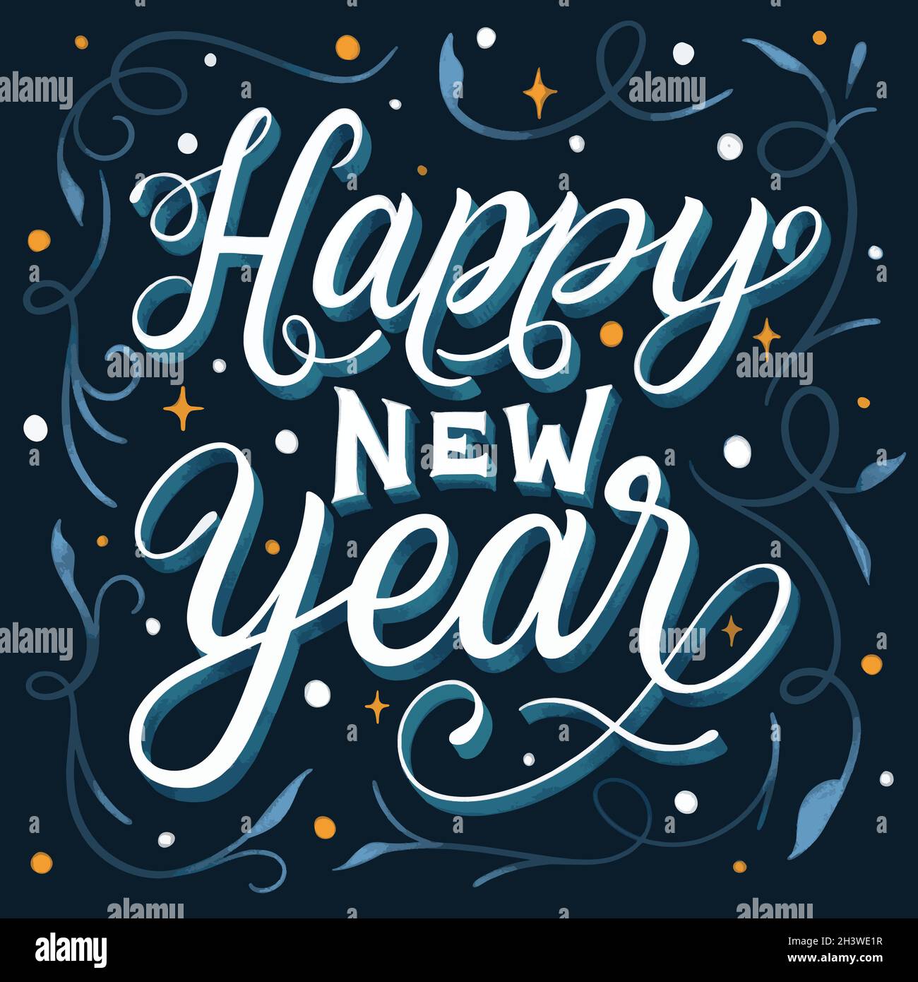 lettering happy new year 2022 vector design illustration Stock Vector ...