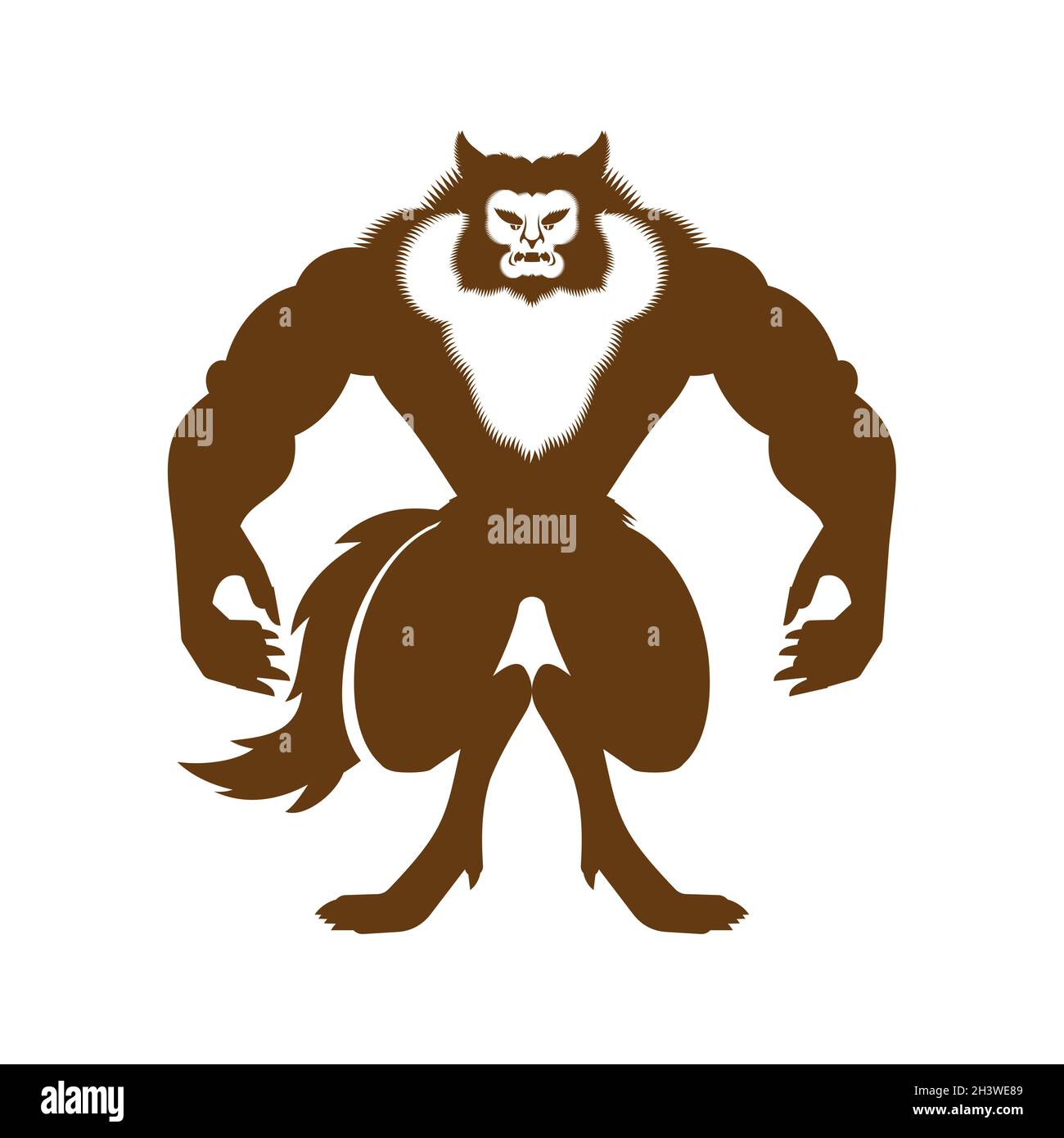 Werewolf isolated. werwolf Monster. wolfman monstrosity vector