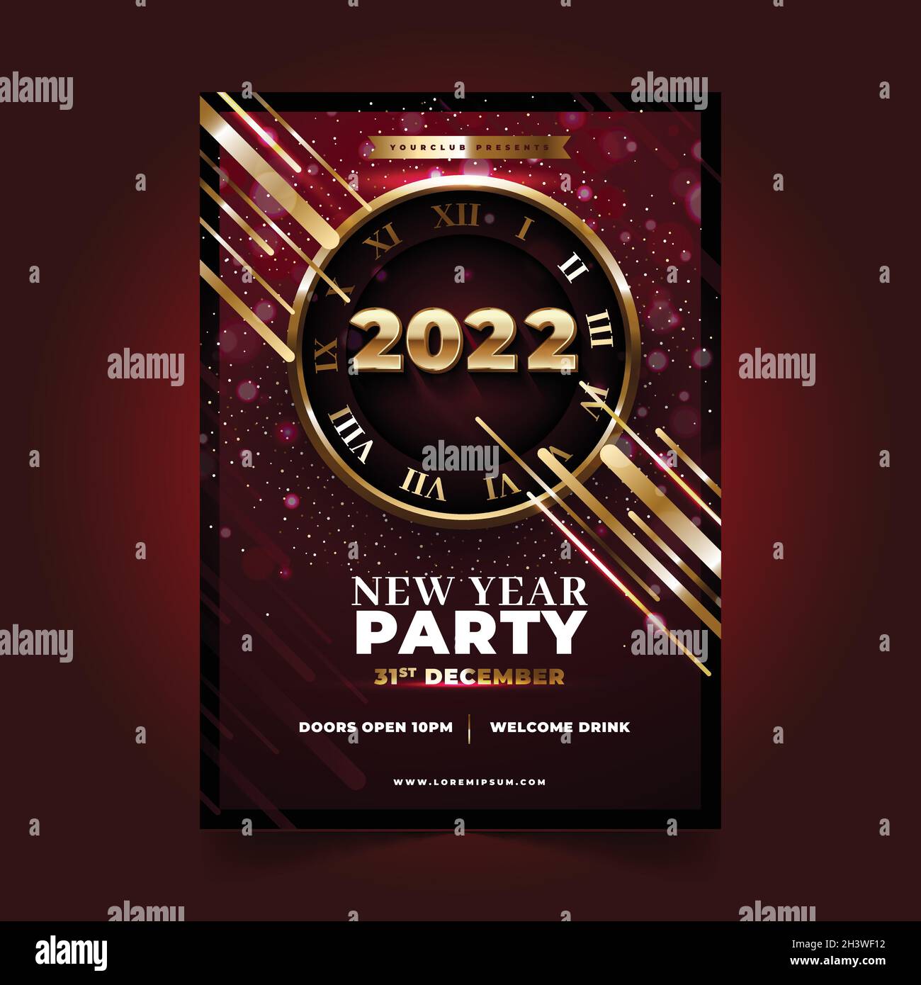 abstract new year 2022 party flyer template vector design illustration ...