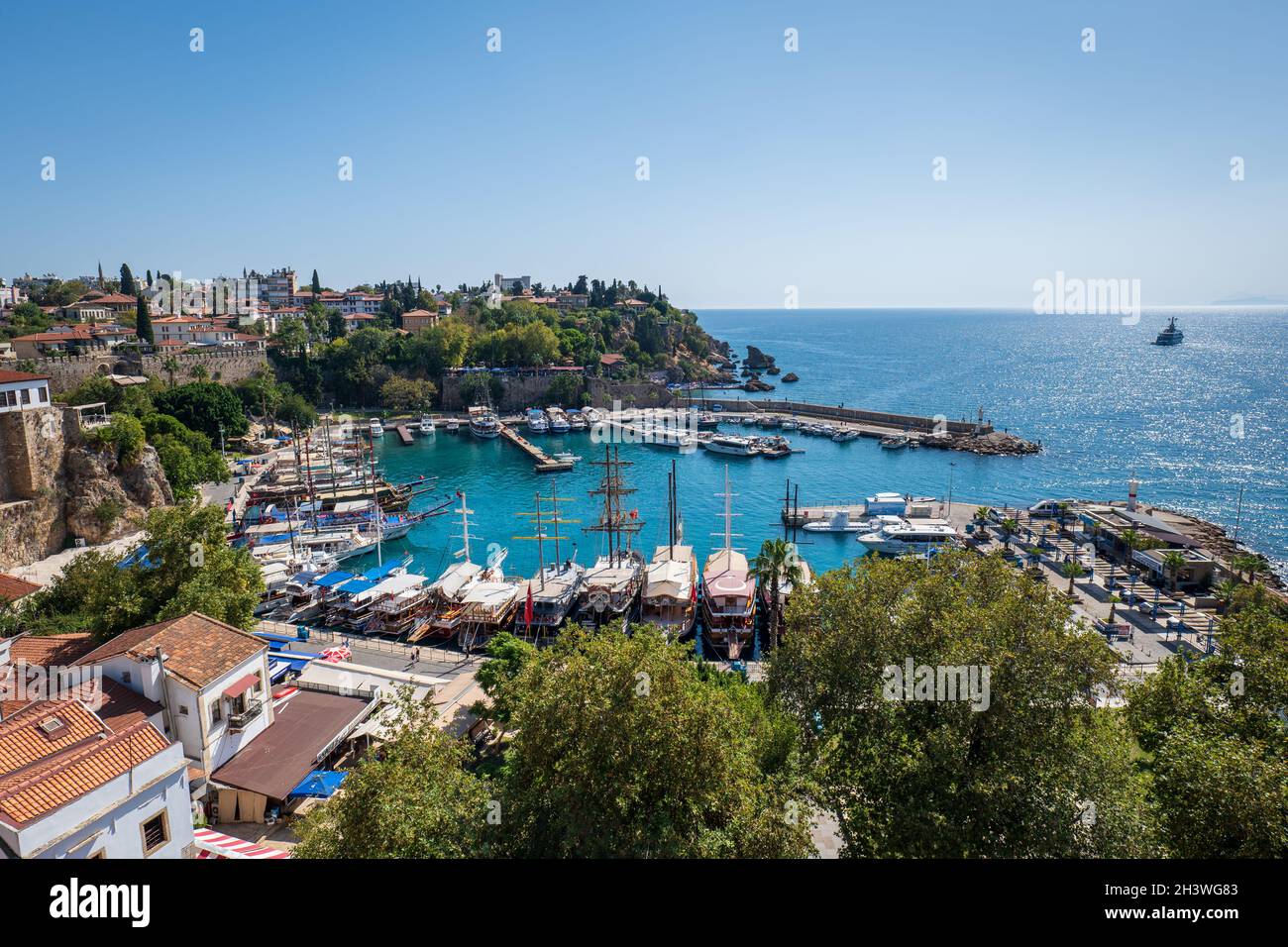 Antalya, Turkey October 2021 Antalya old city Kaleici view in resort