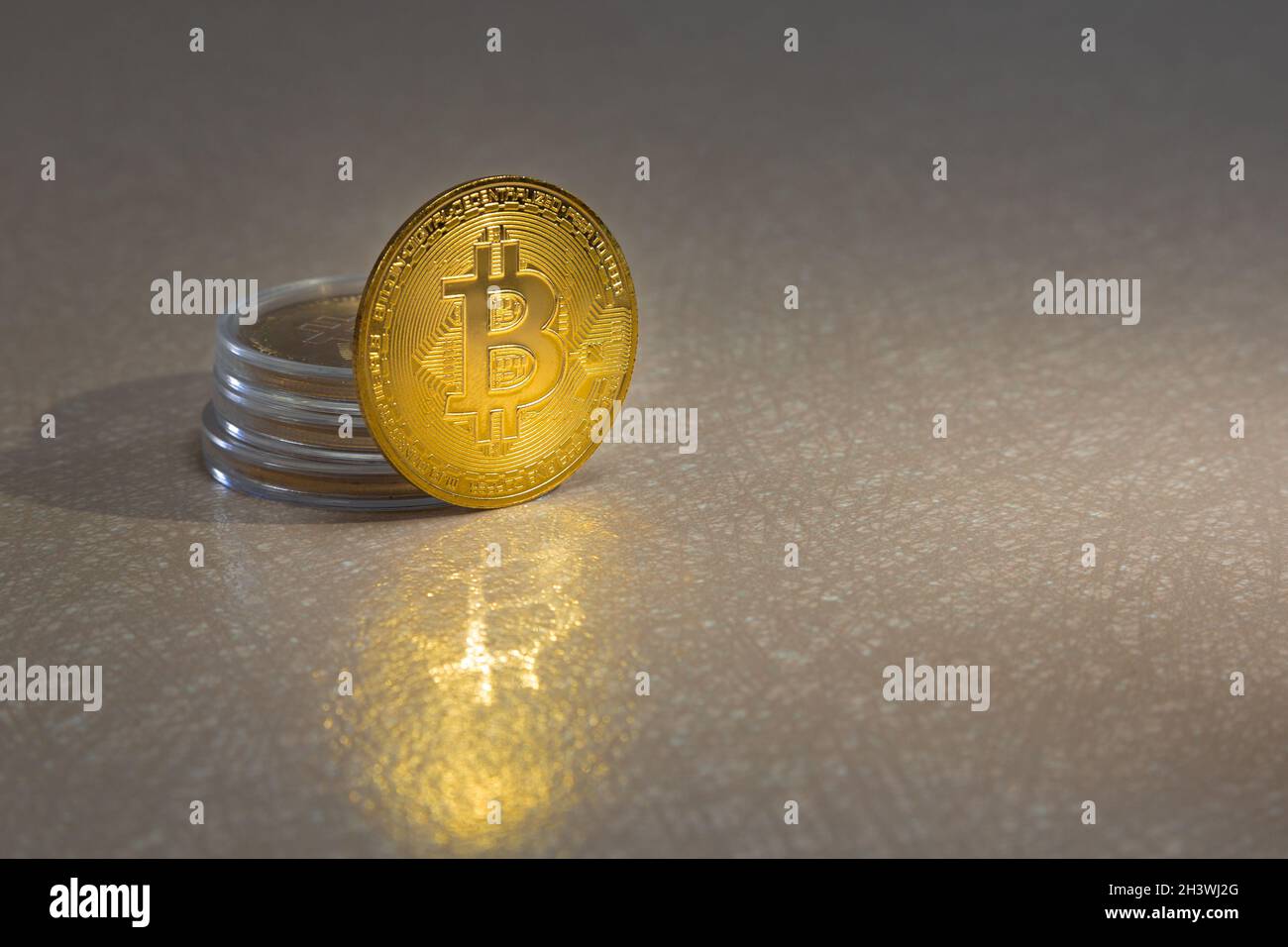 Cryptocurrency bitcoin the future coin. Bitcoin BTC Cryptocurrency Coins. Stock Market Concept. Stock Photo