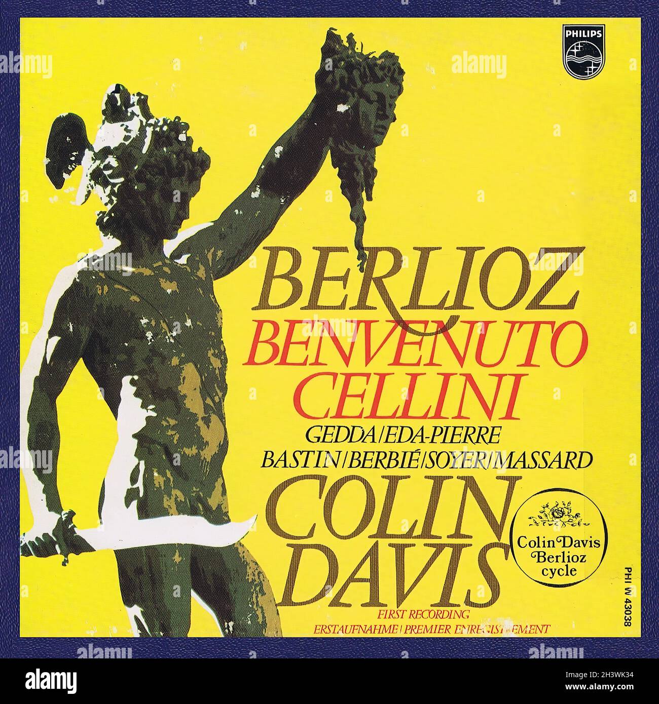 Berlioz Benvenuto cellini - Davis Gedda Philips R2R - Classical Music Vintage Vinyl Record Stock Photo