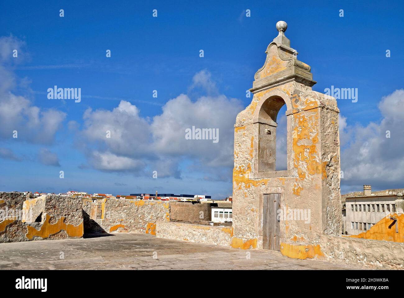 Historic tower of the Forte at Peniche, Centro - Portugal Stock Photo