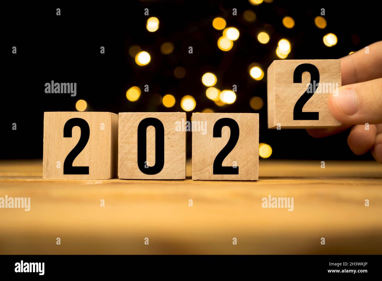 Changing the year from 2021 to 2022. Happy New Year background photo Stock  Photo - Alamy