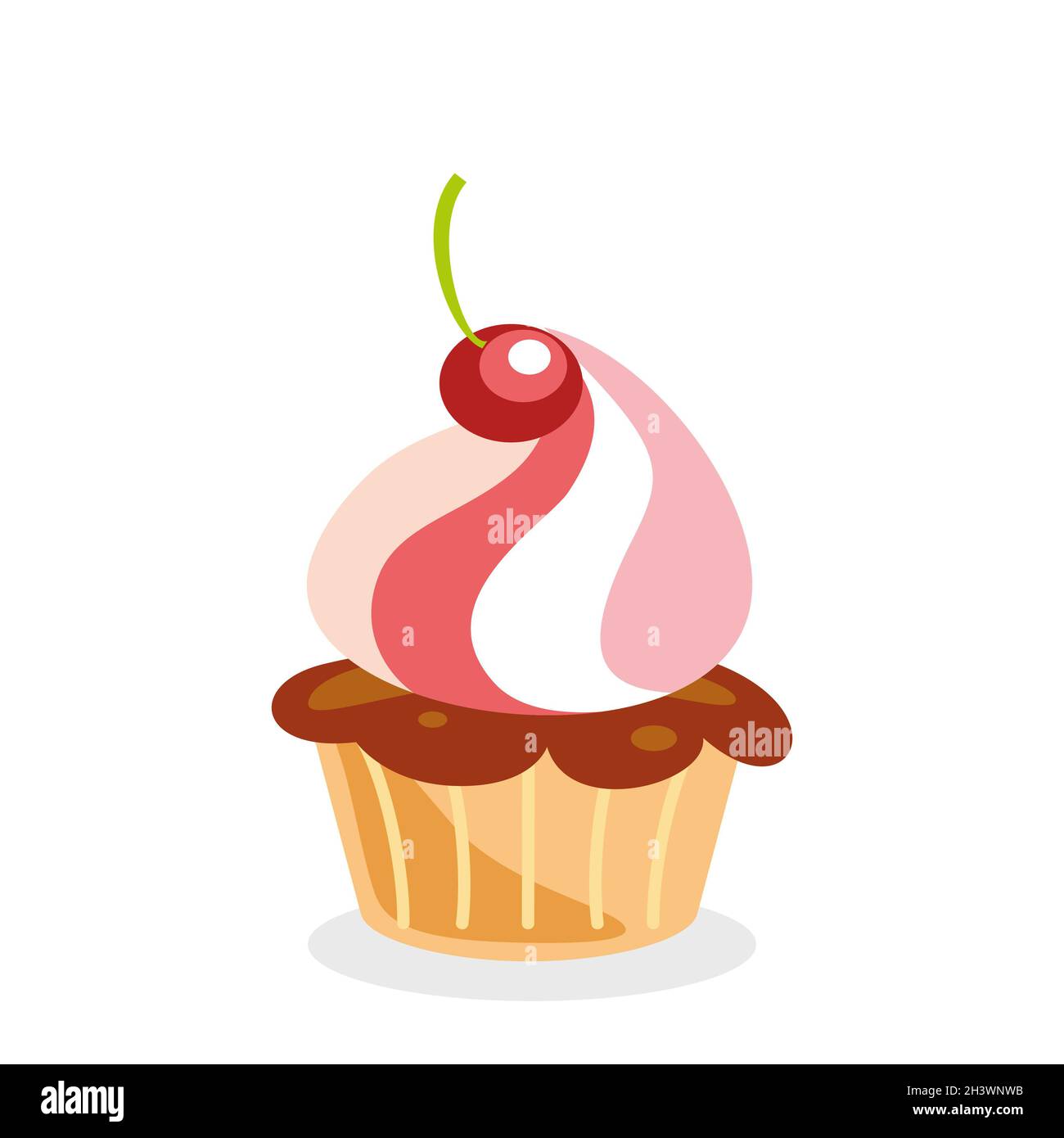Realistic cake pastry on white background - Vector Stock Photo