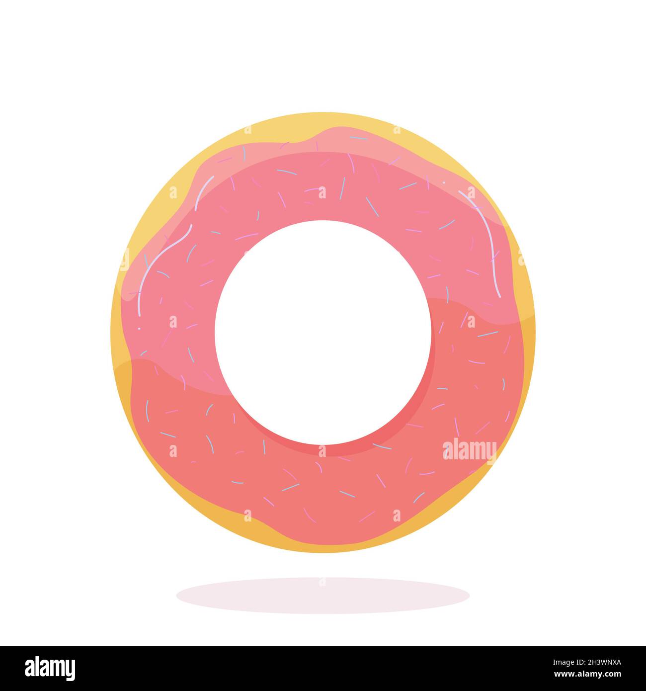 Realistic round donut on white background - Vector Stock Photo