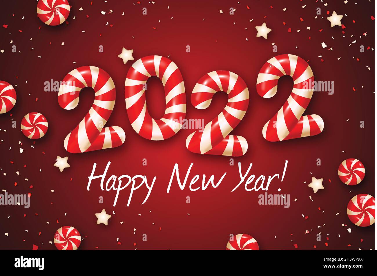realistic funny new year 2022 background vector design illustration Stock  Vector Image & Art - Alamy