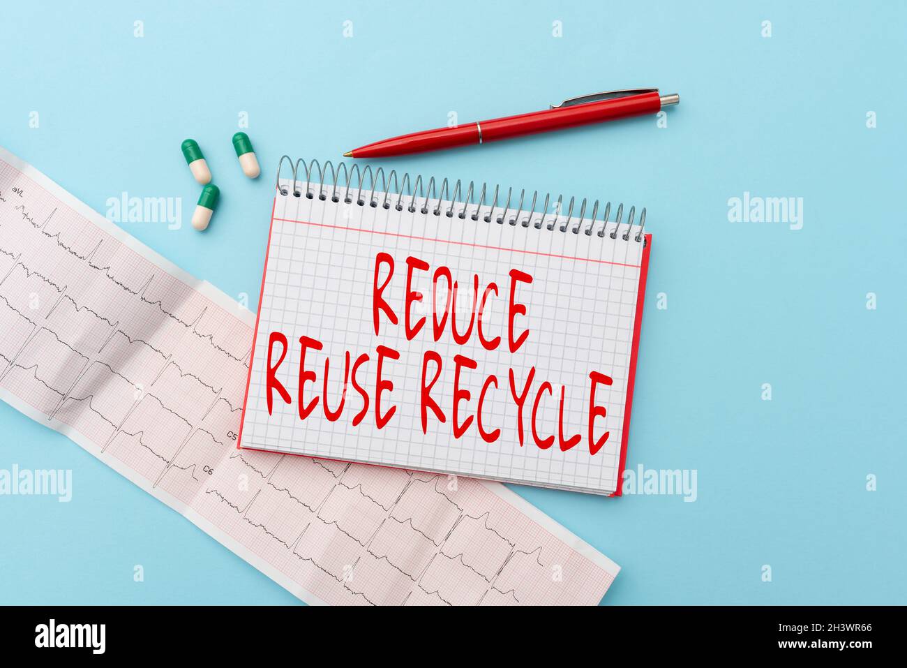 Hand writing sign Reduce Reuse Recycle. Conceptual photo ...