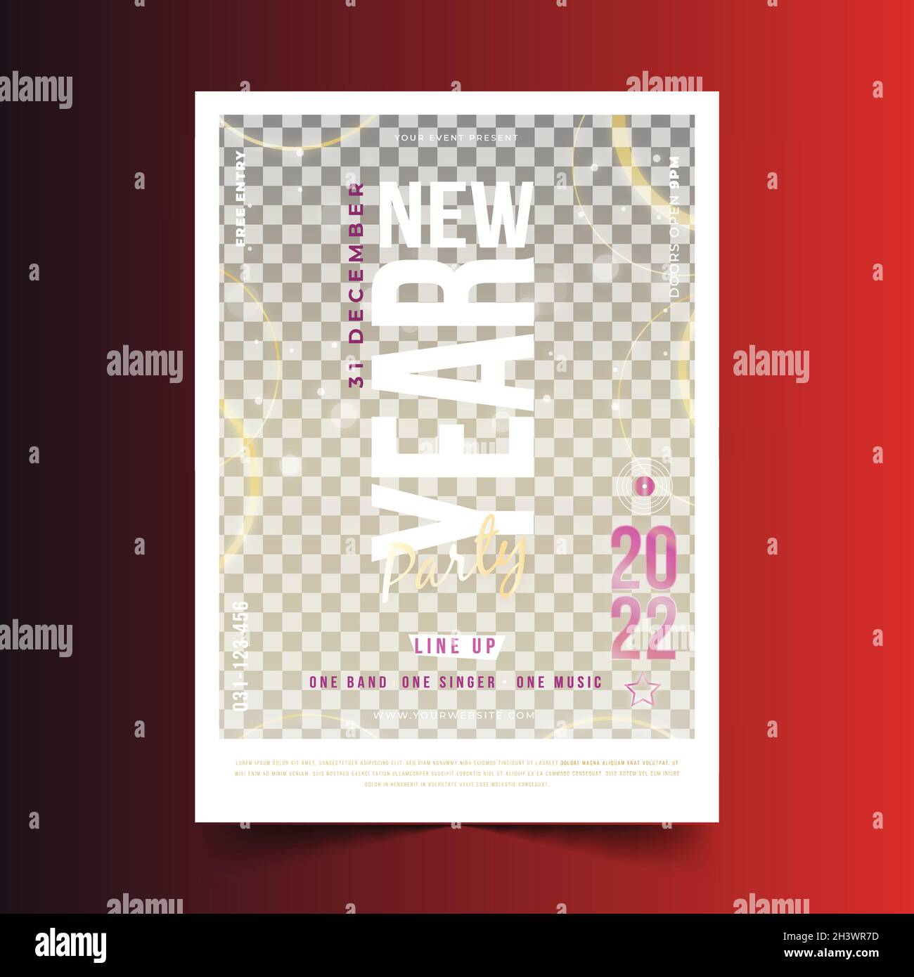 new year 2022 party flyer template with photo vector design ...
