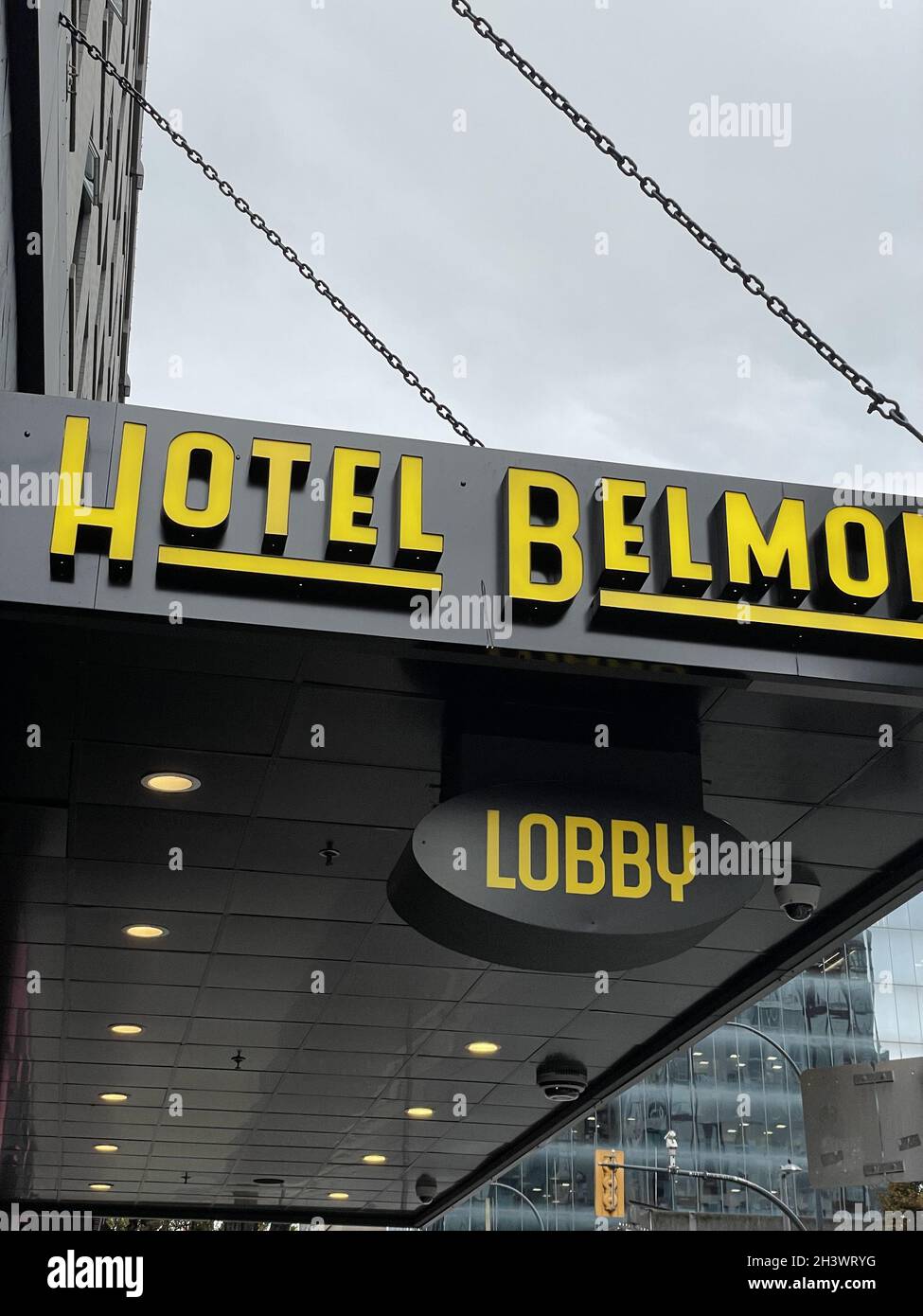 VANCOUVER, CANADA - Oct 05, 2021: The Hotel Belmont in the downtown area of Vancouver, Canada Stock Photo