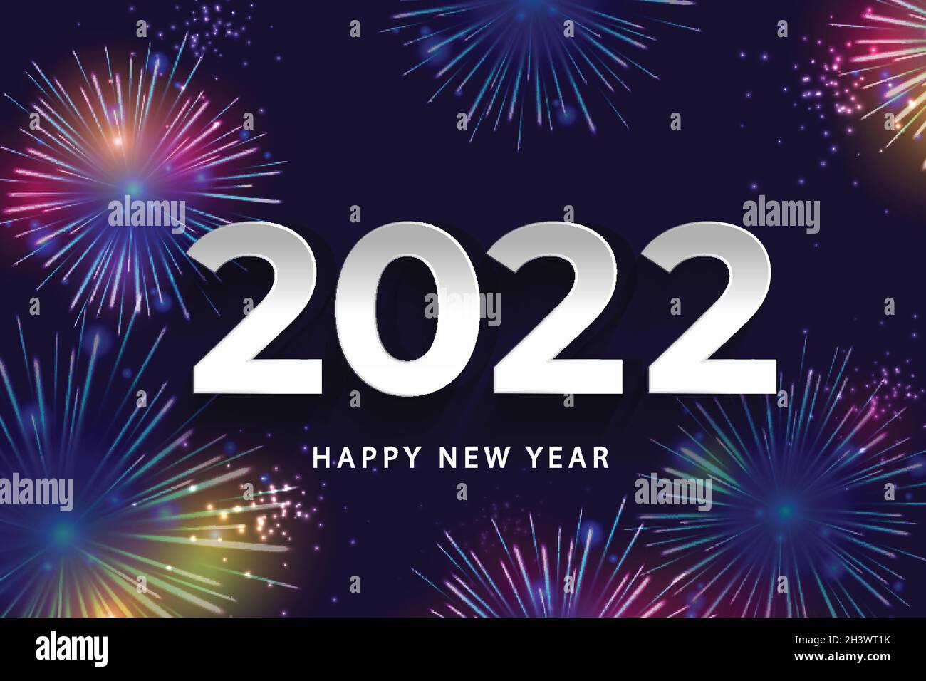fireworks new year  2022 vector design illustration Stock Vector
