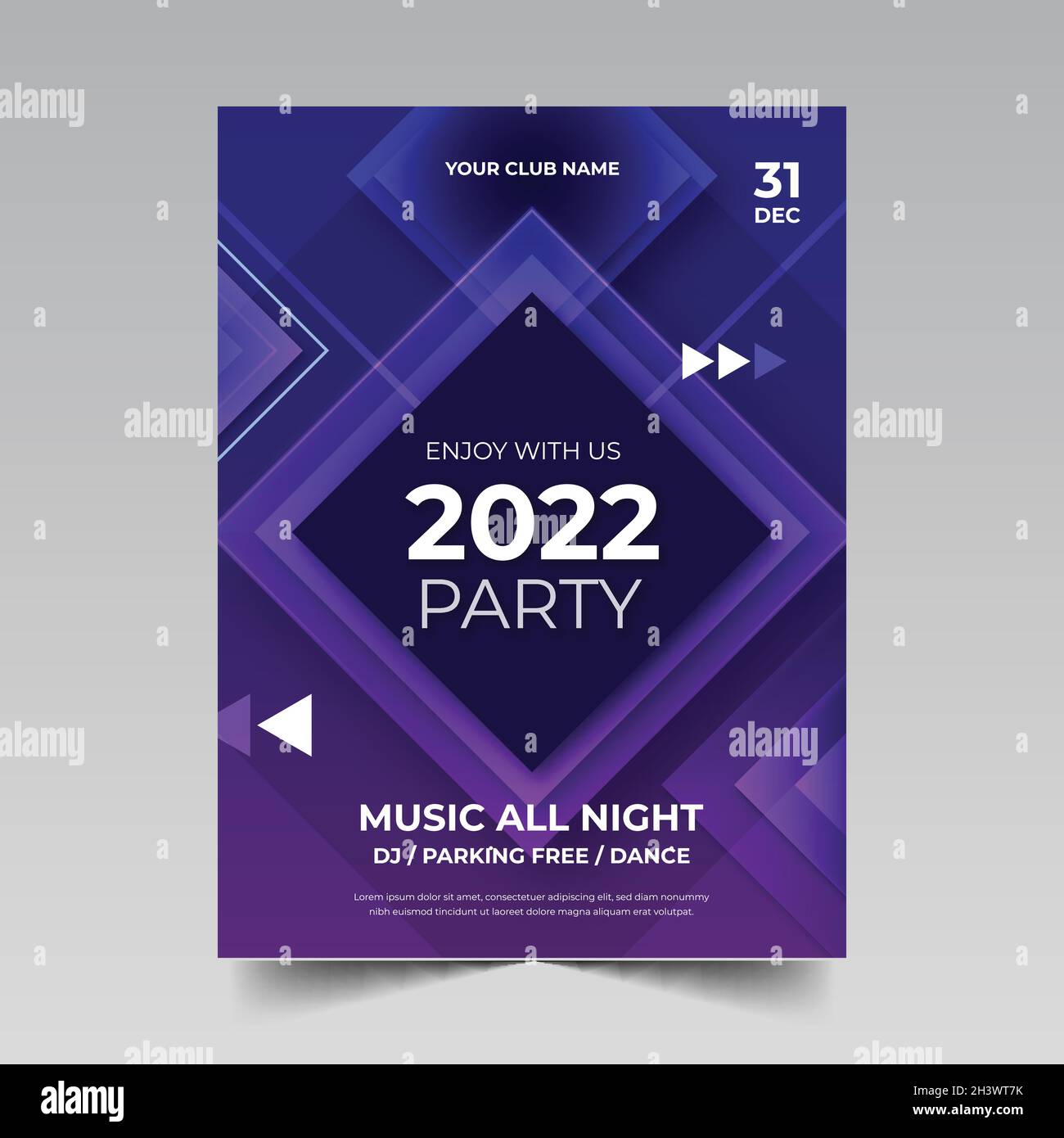 abstract new year 2022 party flyer template vector design illustration ...