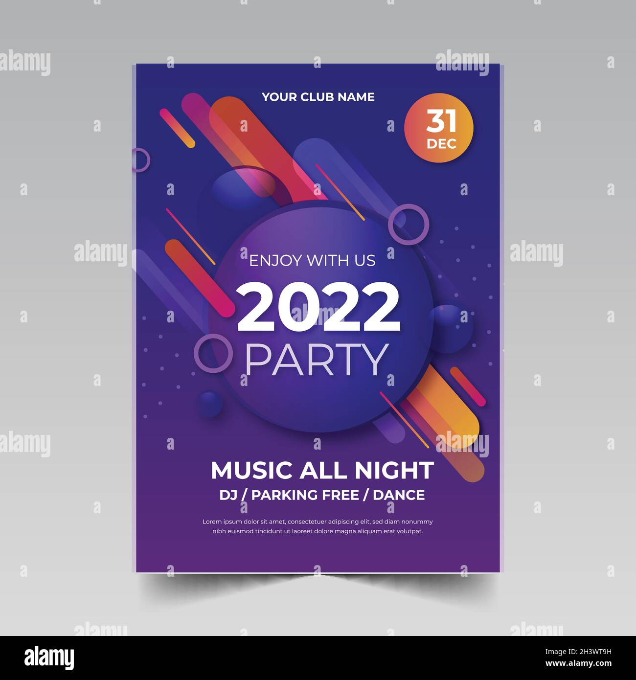 abstract new year 2022 party flyer template vector design illustration ...