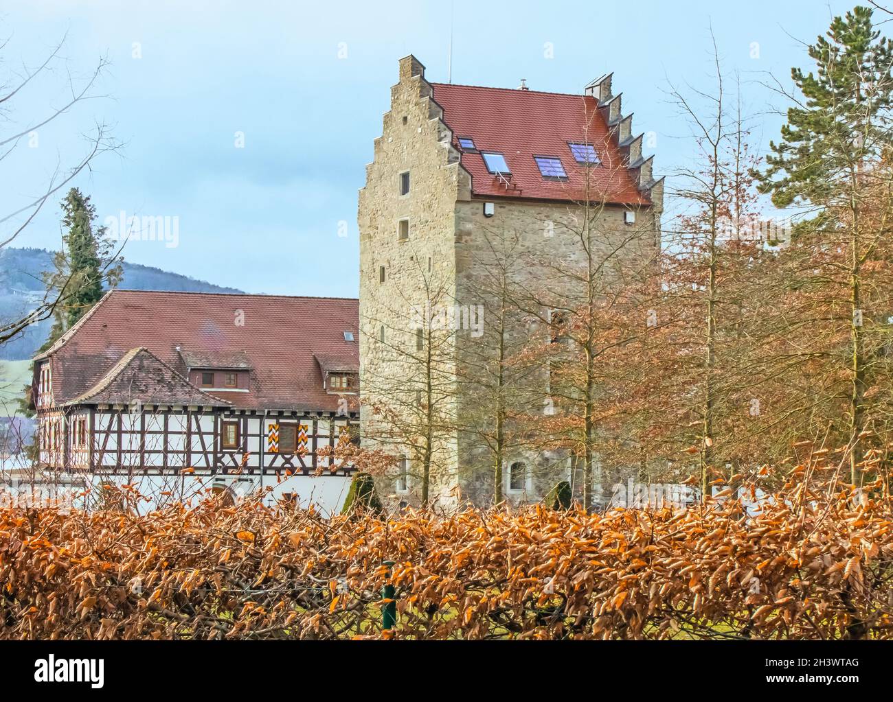 Oberstaad Castle, Ã–hningen on Lake Constance Stock Photo