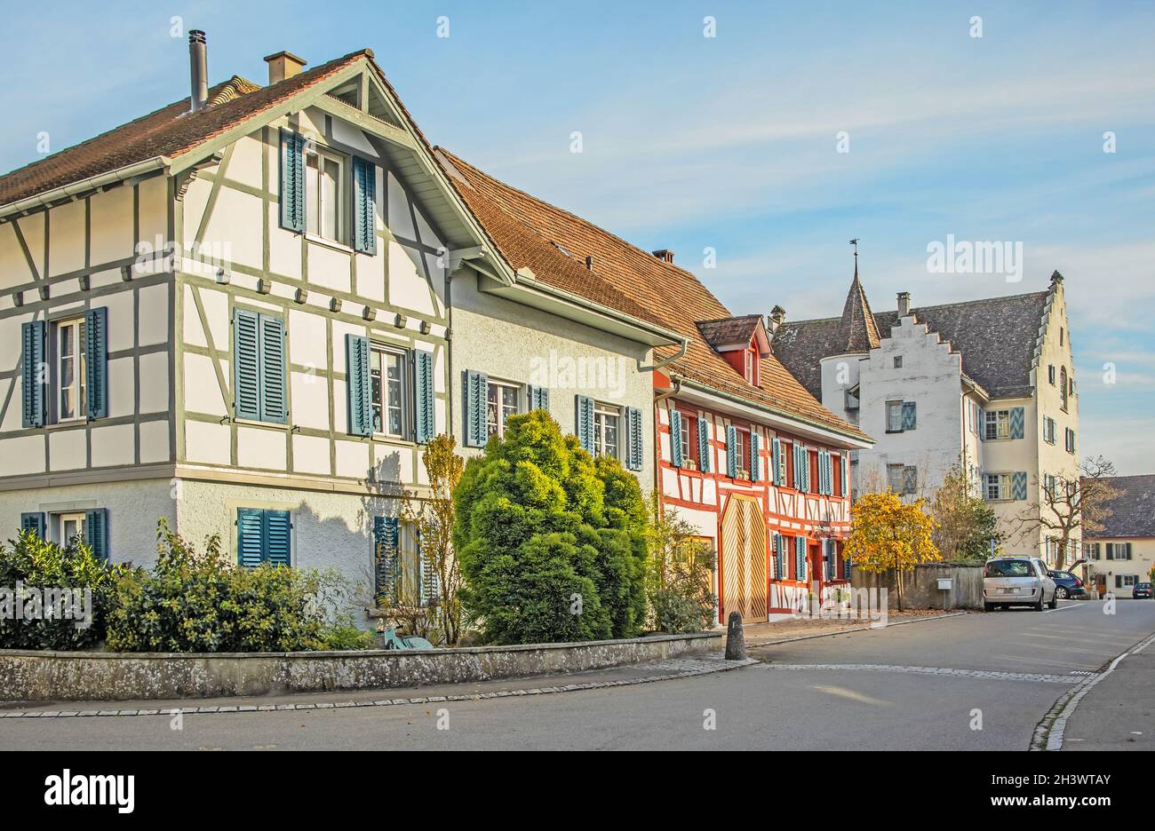 Rheinau Switzerland, Canton Zurich Stock Photo