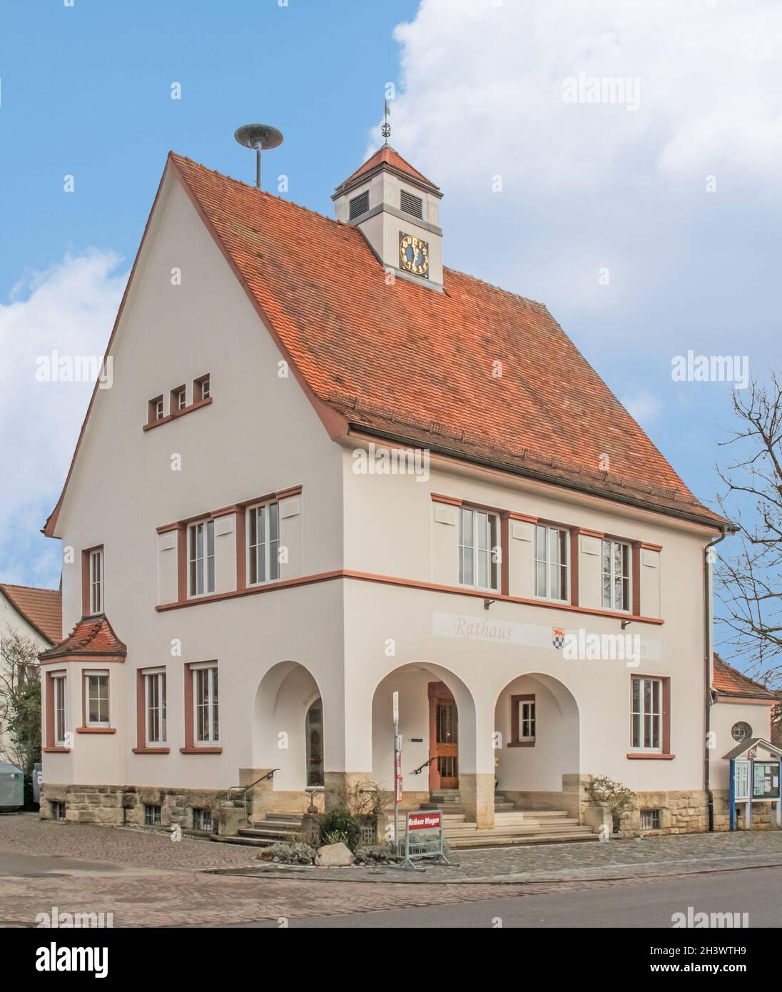 Town hall Ã–hningen-Wangen on Lake Constance Stock Photo