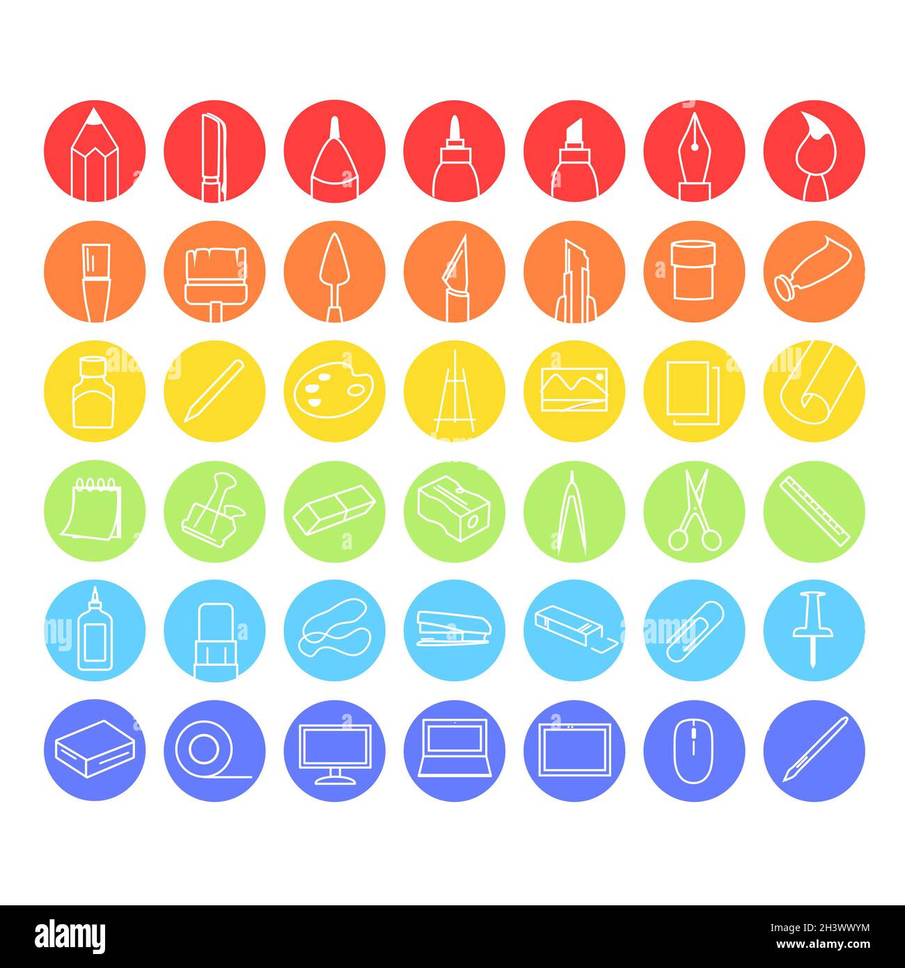 Collection of icons creativity for drawing - Vector Stock Photo - Alamy