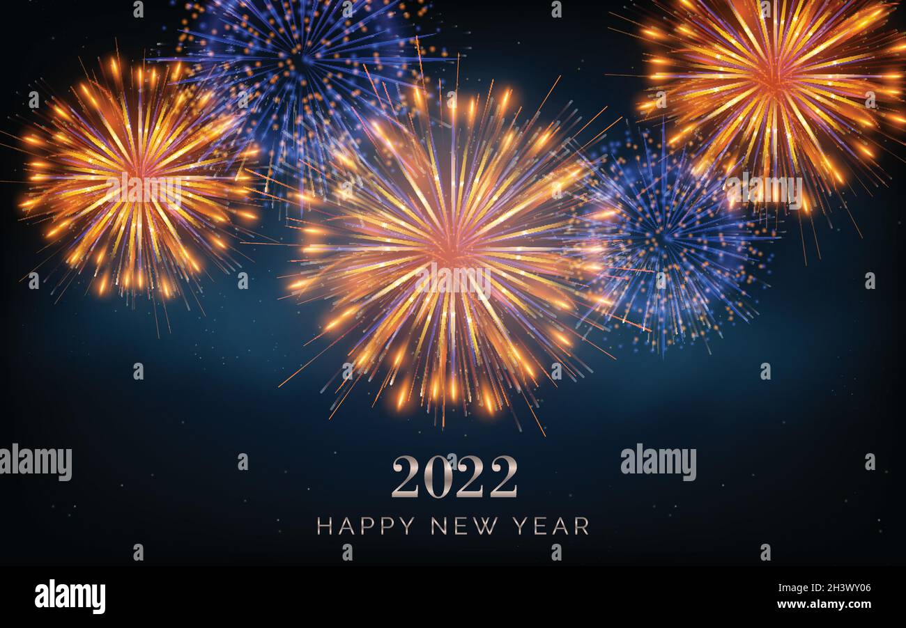 fireworks new year 2022 vector design illustration Stock Vector