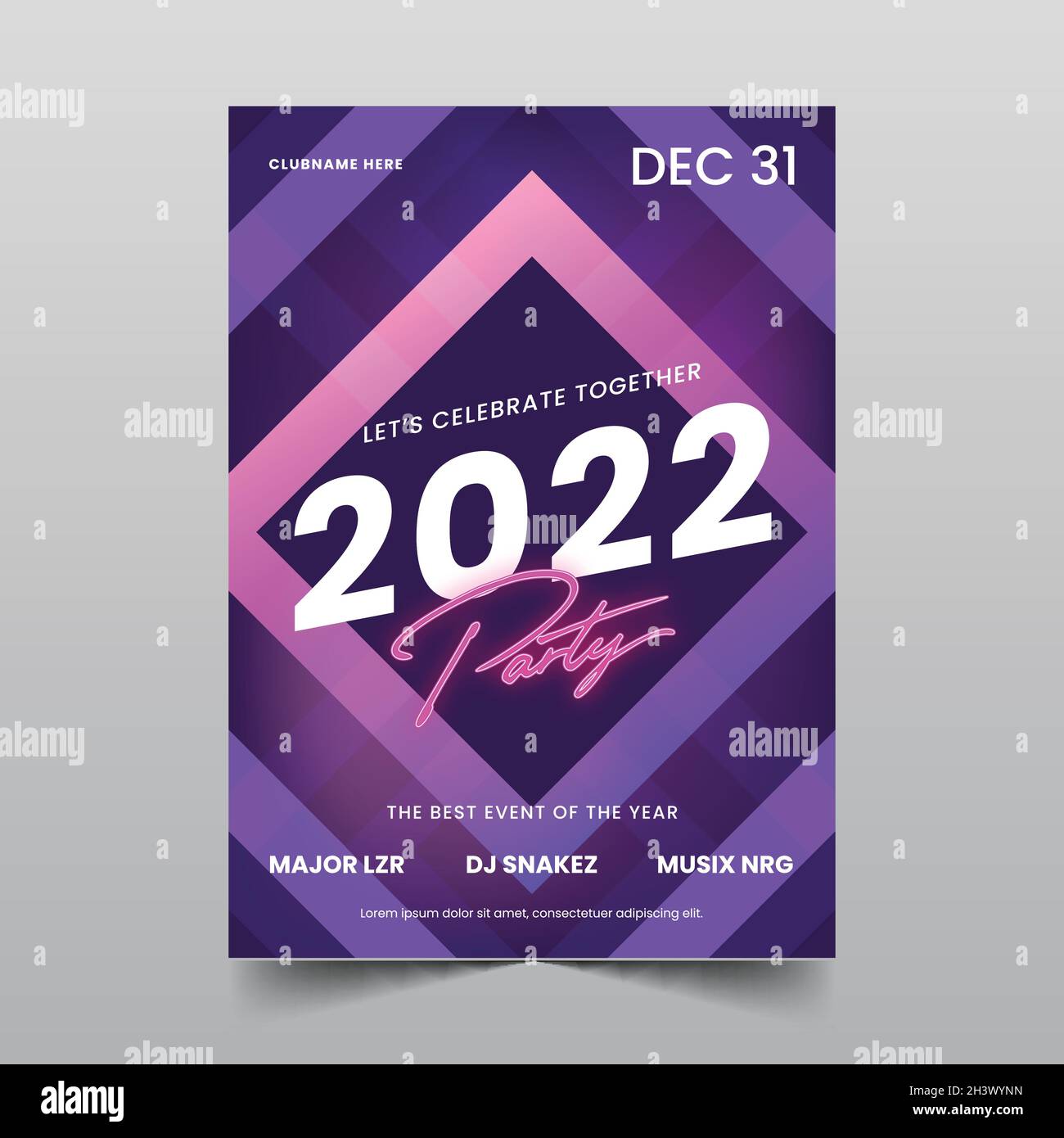 abstract new year 2022 party flyer template vector design illustration ...