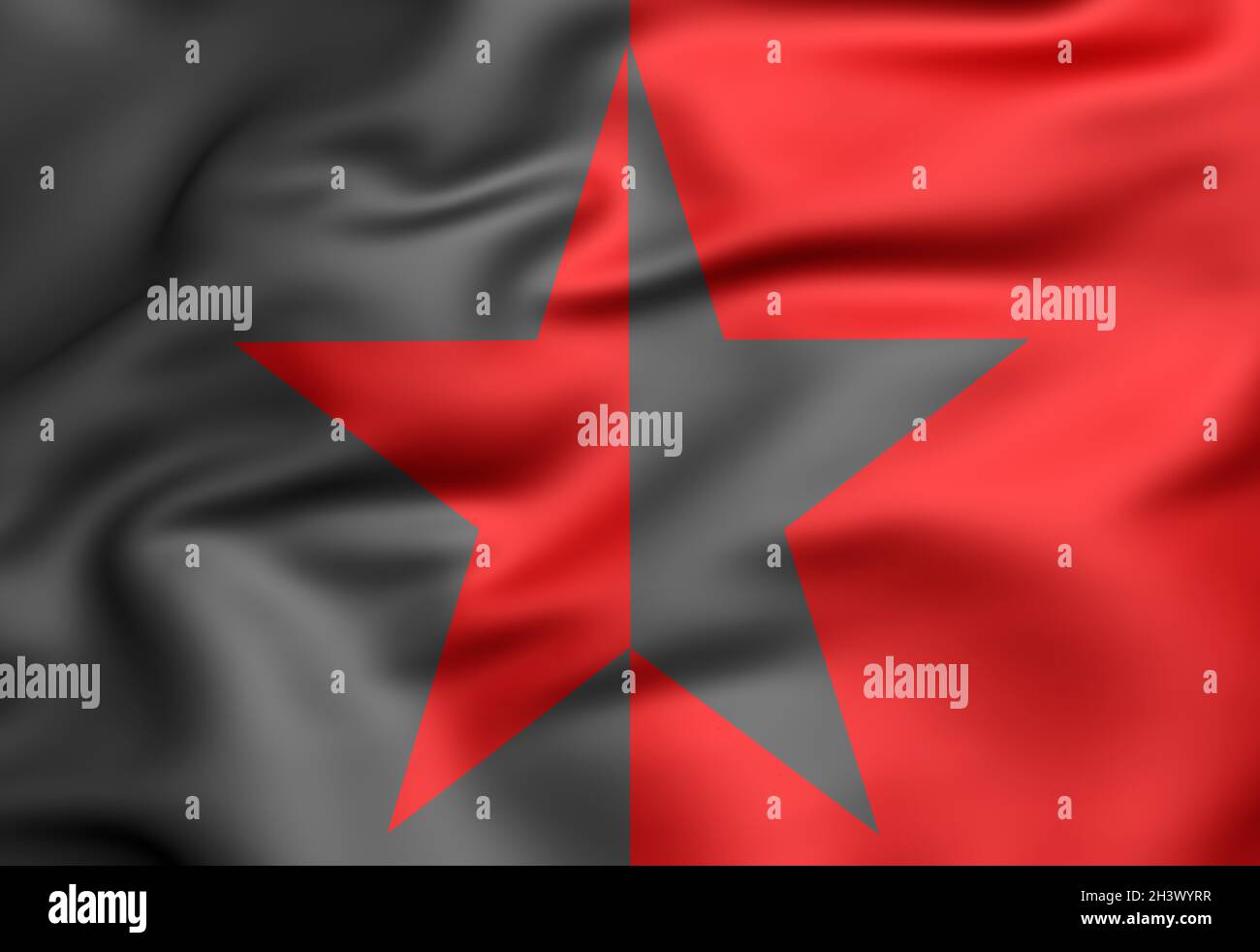 3D Flag of EZLN. 3D Illustration. Stock Photo
