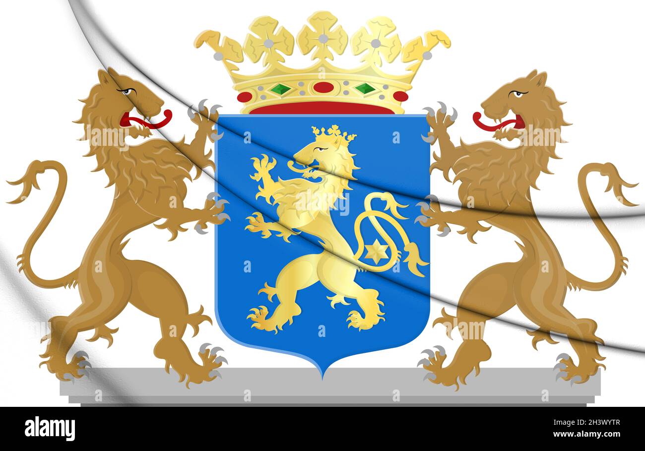 3D Hattem coat of arms (Gelderland), Netherlands. 3D Illustration. Stock Photo