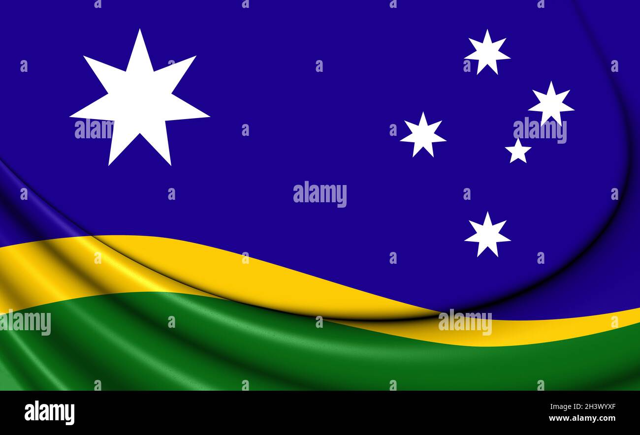 3D Proposal Australian Flag (Southern Horizon). 3D Illustration. Stock Photo