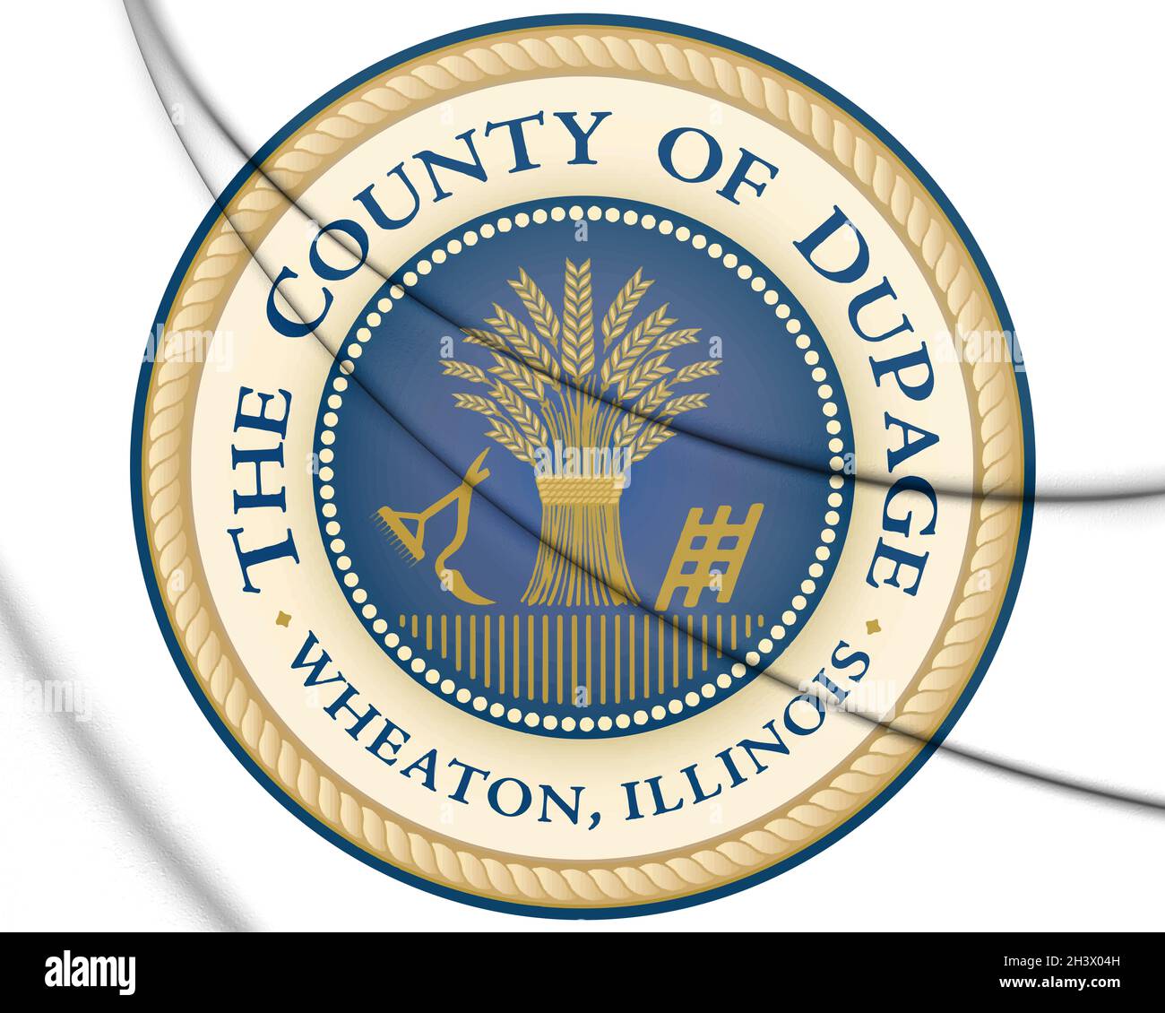 3D Seal of DuPage county (Illinois state), USA. 3D Illustration. Stock Photo