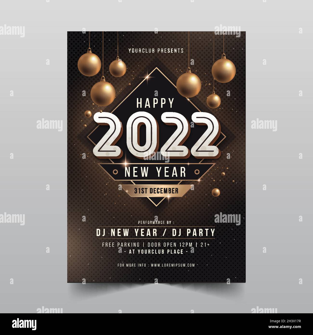 abstract new year 2022 party flyer template vector design illustration ...