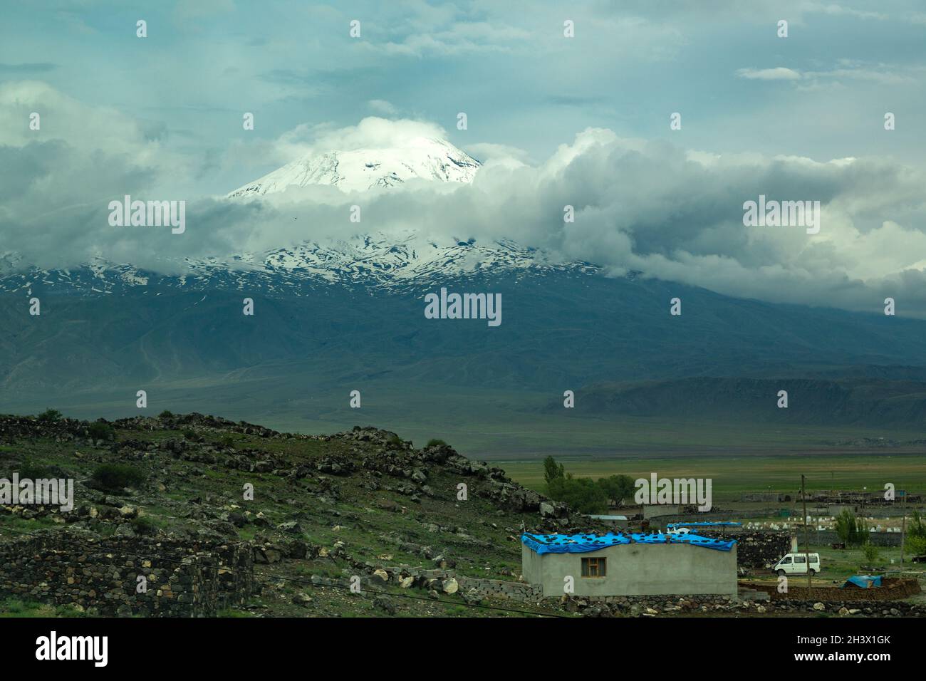 Mount Ararat landscape. It is the highest mountain in Turkey. Mount ...
