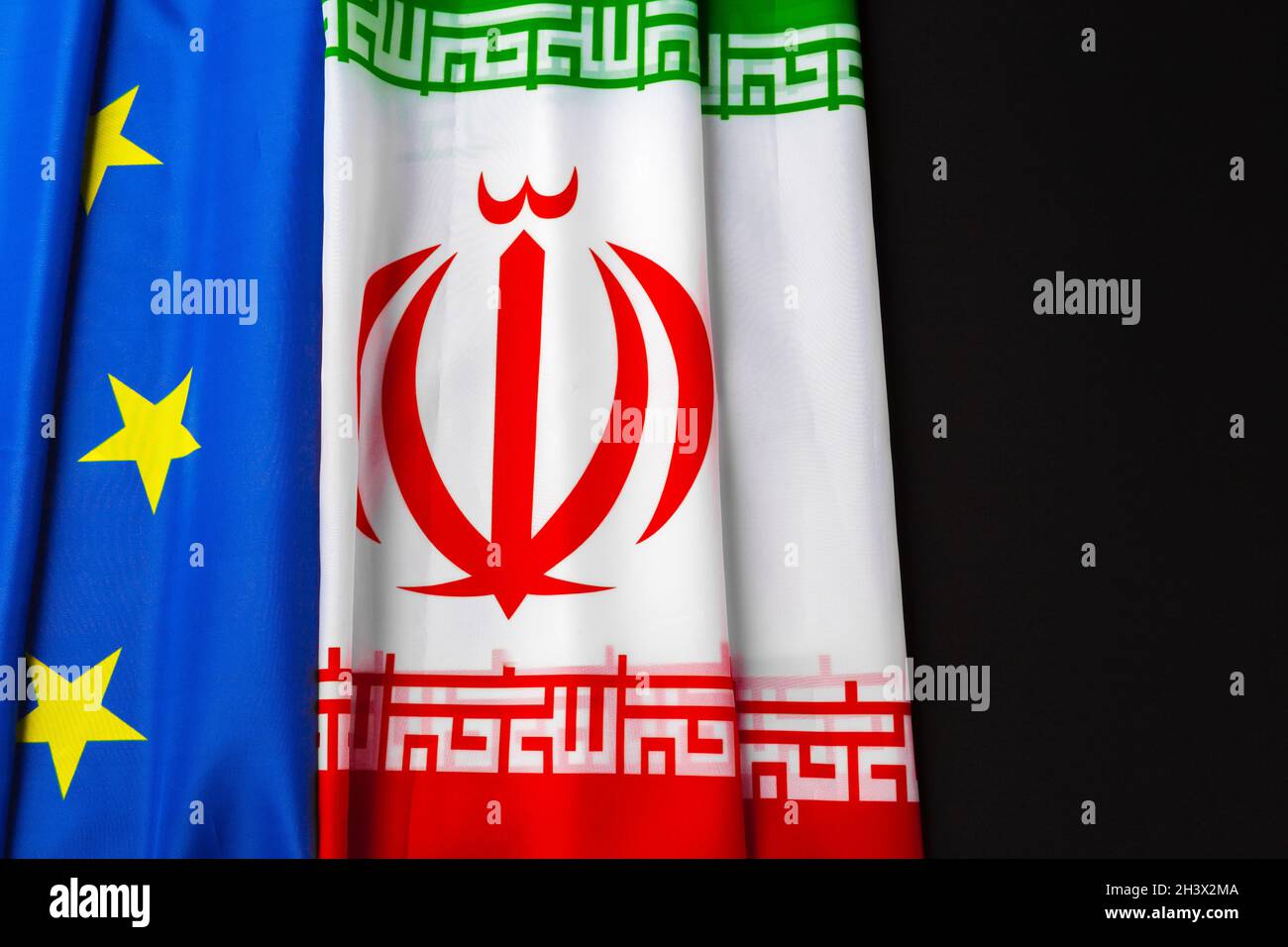 Flags of Iran and European Union flag together Stock Photo - Alamy