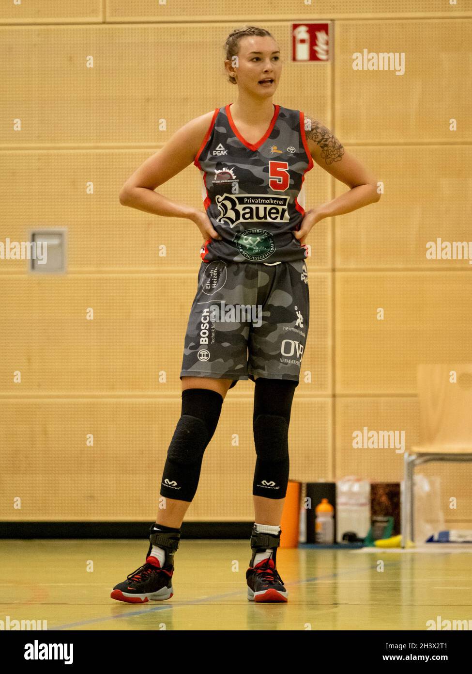 Duesseldorf, Germany. 30th Oct, 2021. Duesseldorf, Germany, October 30  Halieght Reinoehl (5 Wasserburg) during the 1. Toyota Damen Basketball  Bundesliga game between the Capitol Bascats Duesseldorf and TSV 1880  Wasserburg at Wekita