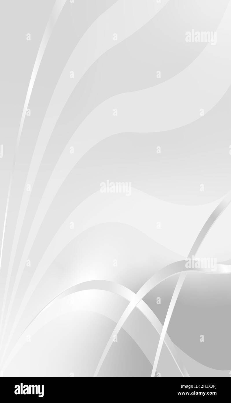 White gray vector background with wavy lines illustration Stock