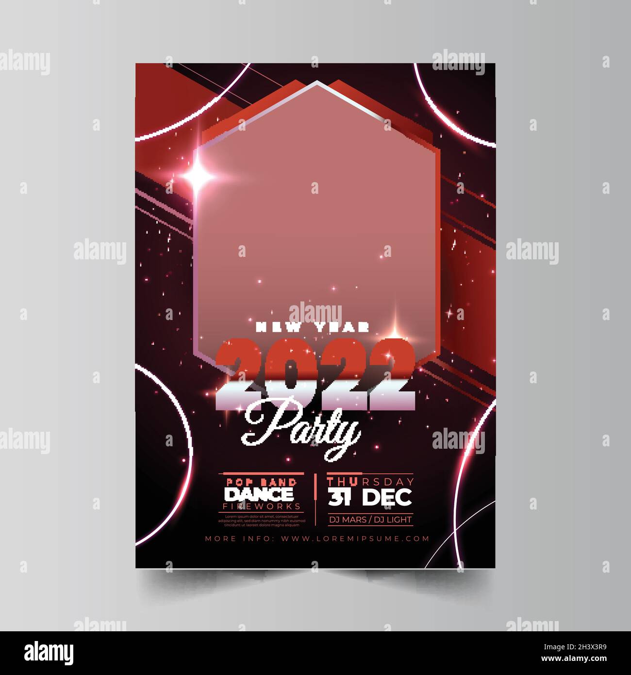 new year 2022 party flyer template vector design illustration Stock ...