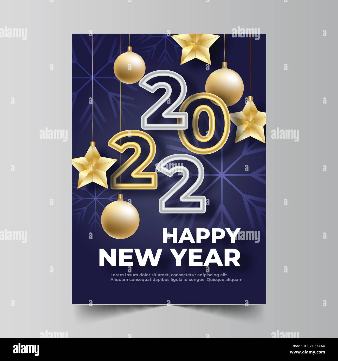golden new year 2022 party poster template vector design illustration ...