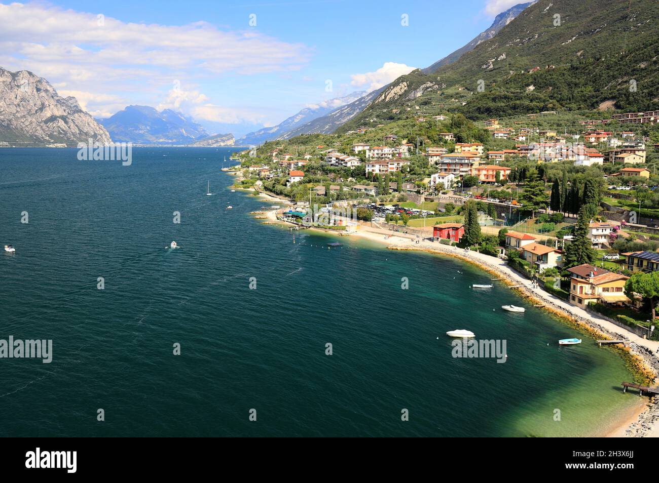 Malcesine at the eastern shore of Lake Garda. Lombardy, northern Italy, Europe. Stock Photo