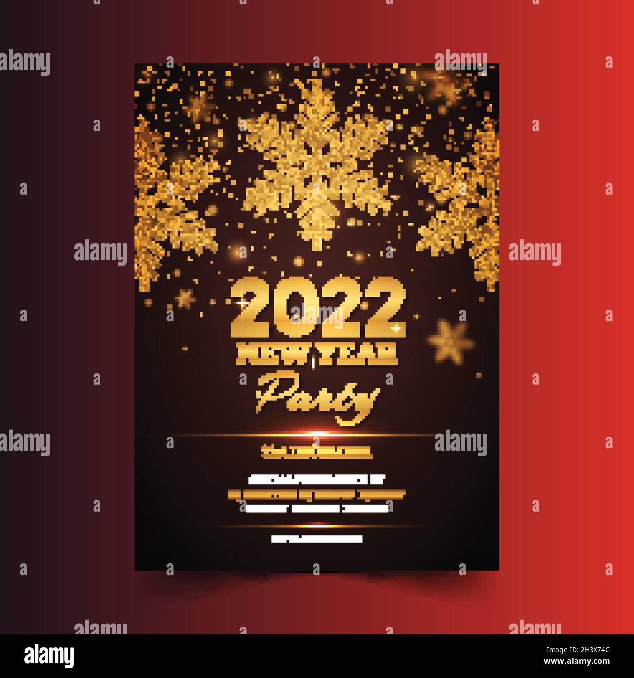 golden new year 2022 party poster template vector design illustration ...