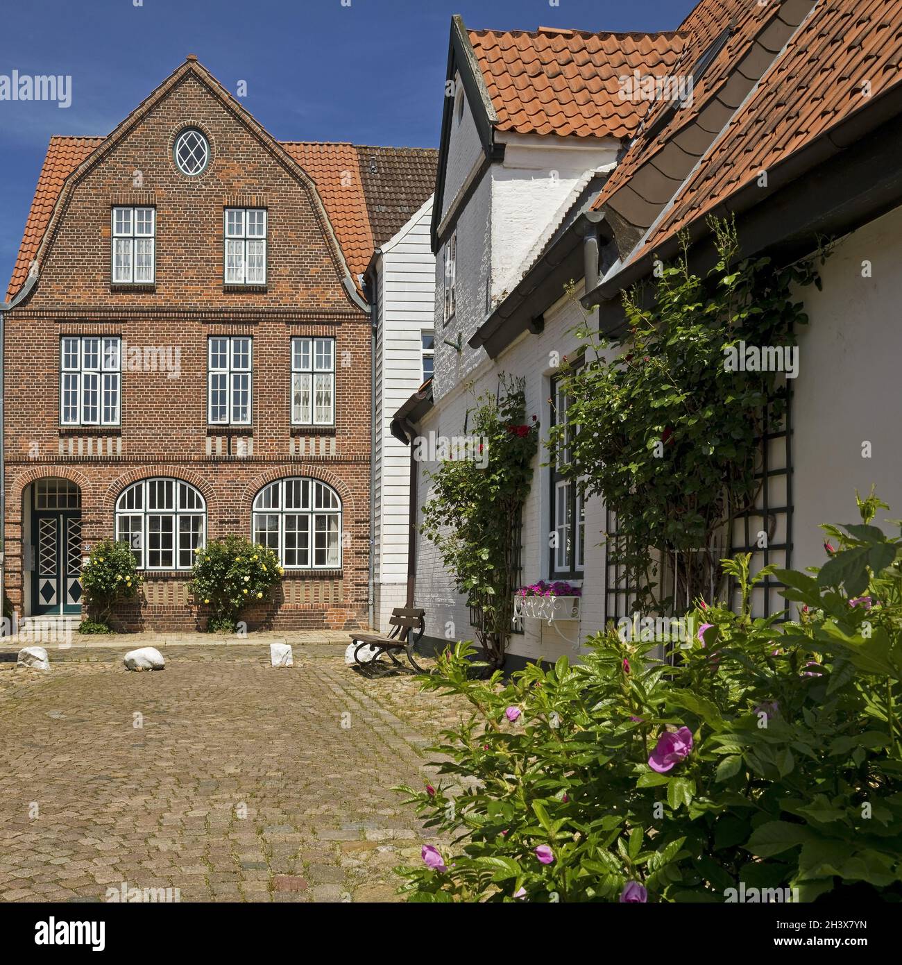 Houses in the street Wasserzeile, in which Theodor Storm also lived