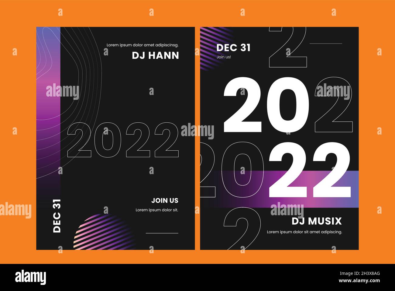 abstract typographic new year 2022 party flyer template vector design ...