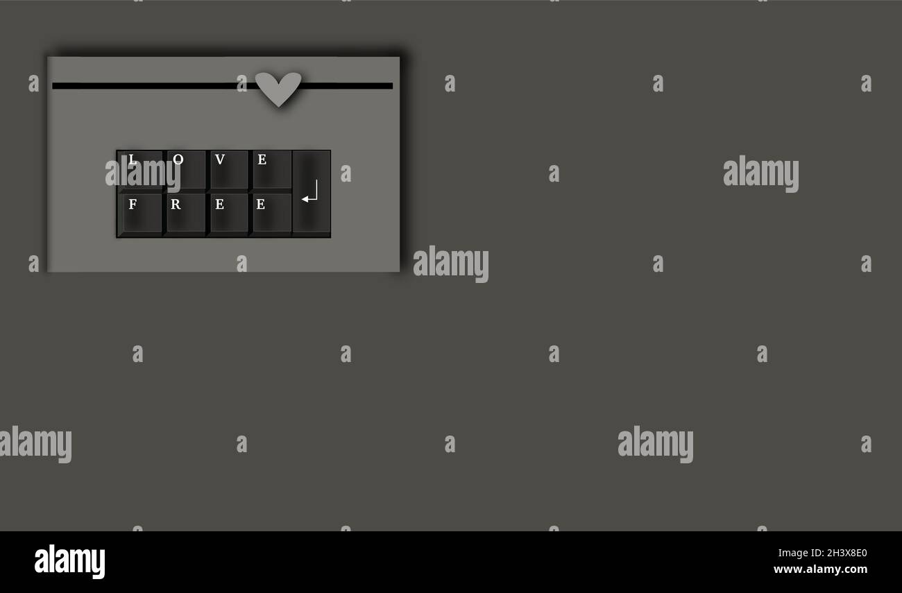 Illustration Love Keyboard Stock Vector Image & Art Alamy