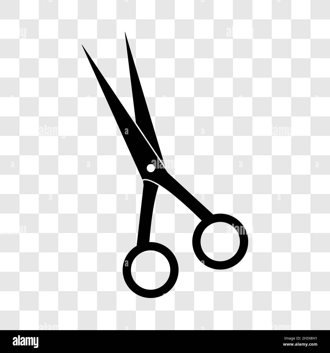 Scissors icon barber shop or tailor equipment symbol. Vector illustration isolated on transparent background. Stock Vector