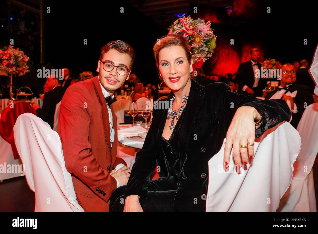 Leipzig, Germany. 30th Oct, 2021. Alexa Maria Surholt and Arthur Suholt are seated at the 26th Leipzig Opera Ball under the motto 'Freude schöner Götter'. Due to the Corona pandemic, the event had to be cancelled last year. Credit: Gerald Matzka/dpa/Alamy Live News Stock Photo