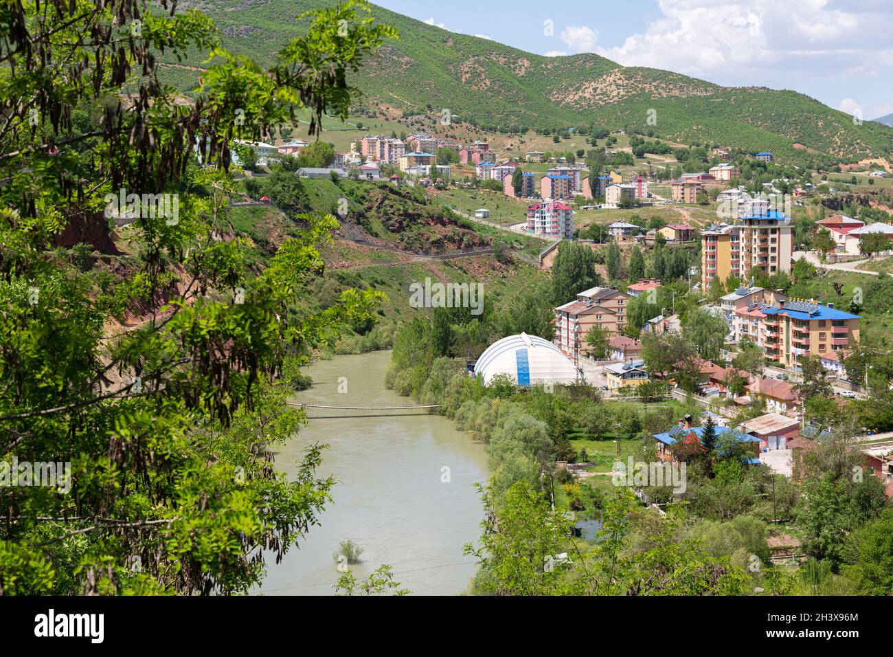 Landscape of Tunceli city and Munzur River in eastern Turkey. Stock Photo