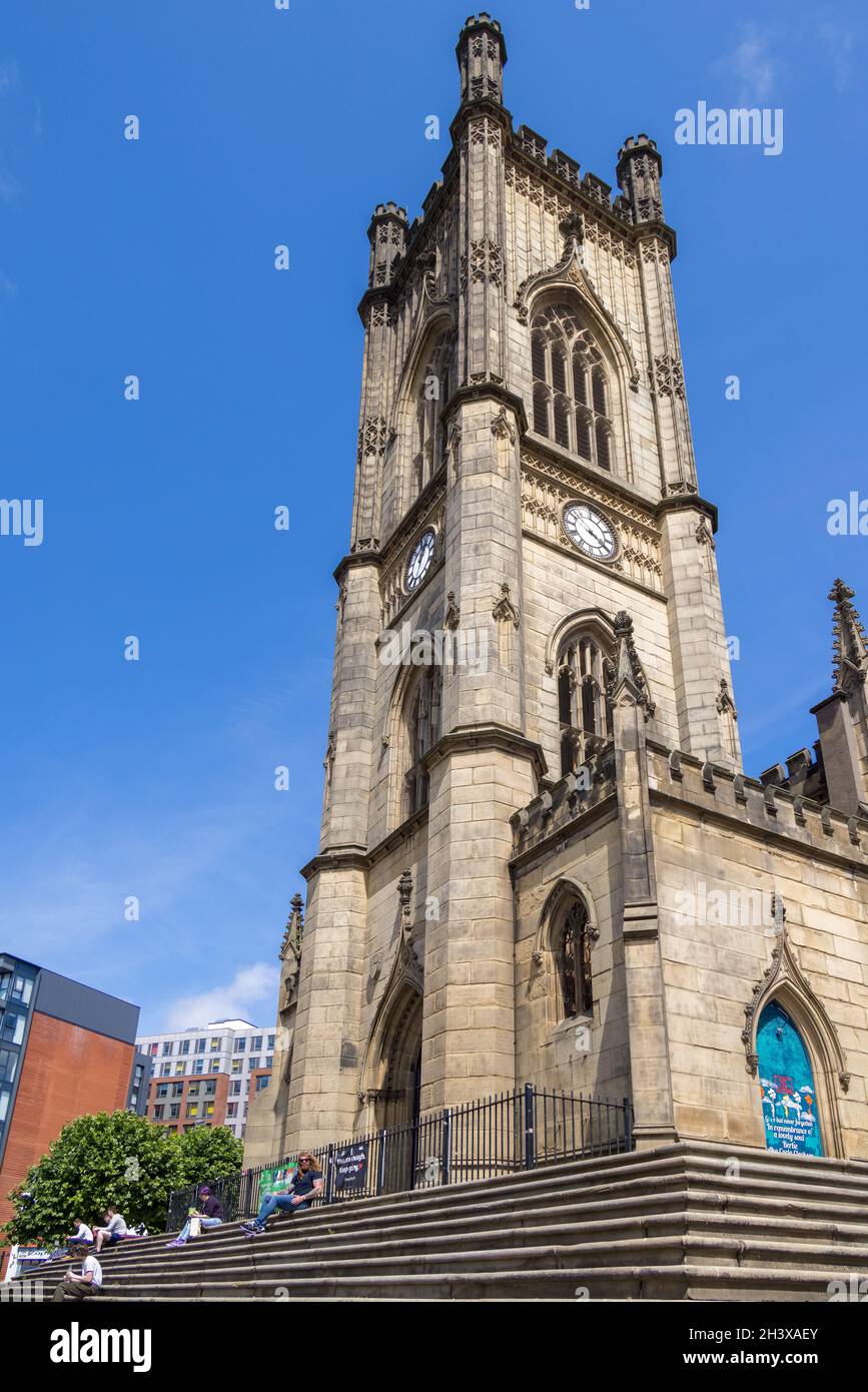 LIVERPOOL, UK - JULY 14 : View of the exterior facade of St Lukes Church in Liverpool, Merseyside, England, UK on July 14, 2021. Stock Photo