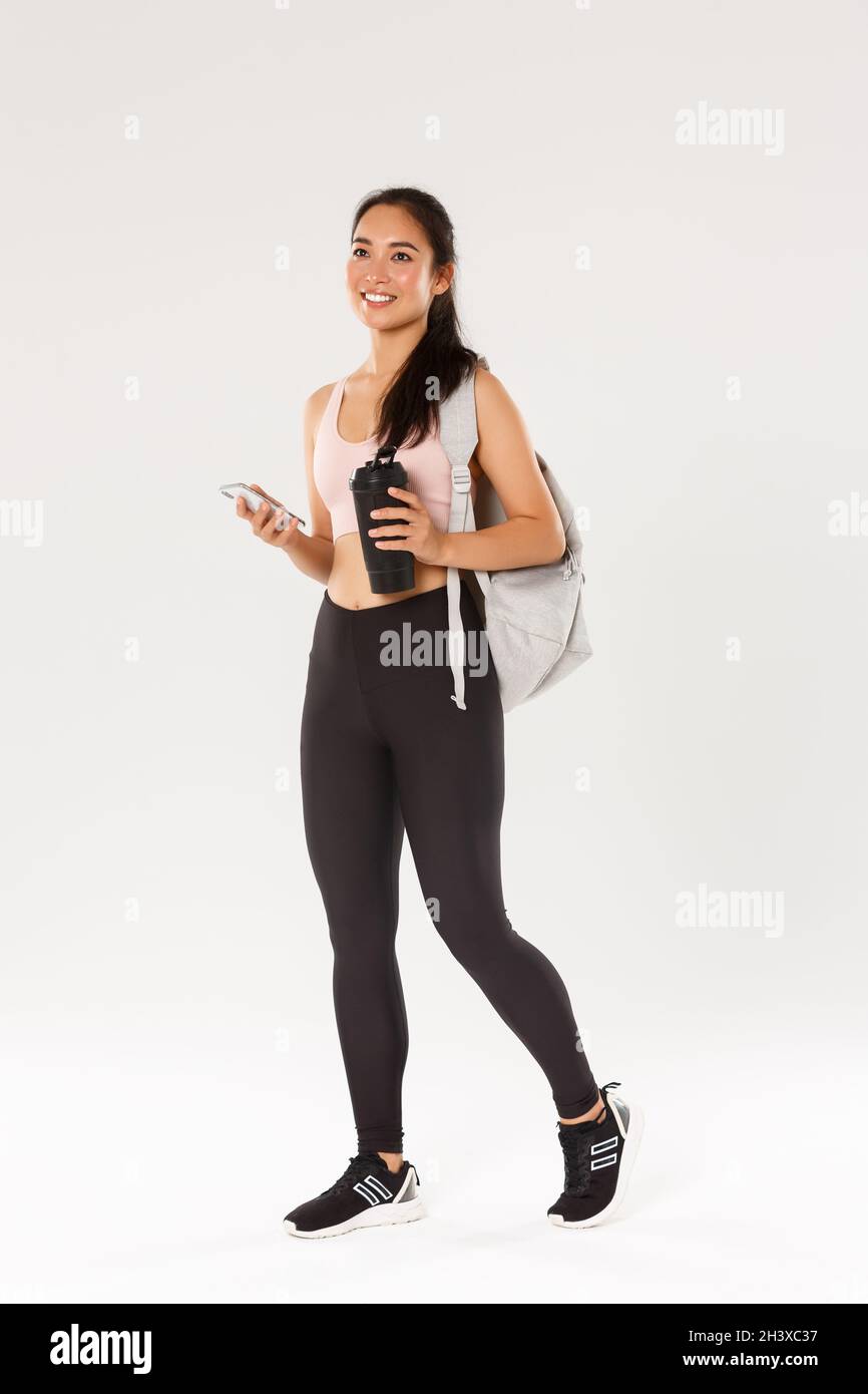 Full Length of Slim Woman Practicing Stock Photo - Image of